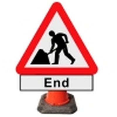 Men At Work Cone Sign with End Supplementary Plate
