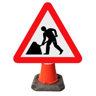 Men At Work Cone Sign