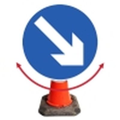 Blue Arrow Reversible Cone Sign