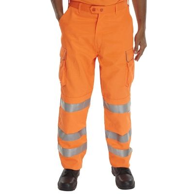 Hi Vis RIS Polycotton Work Trousers - Orange