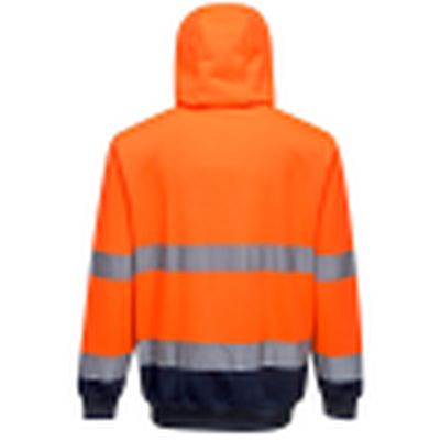 Hi Vis Zipped Hoodie RIS-3279 - Orange/Navy