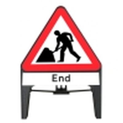 Men At Work Q-Sign with End Supplementary Plate