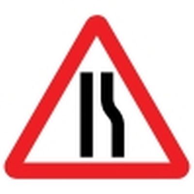 Road Narrows Right Mini Quick Fit Sign