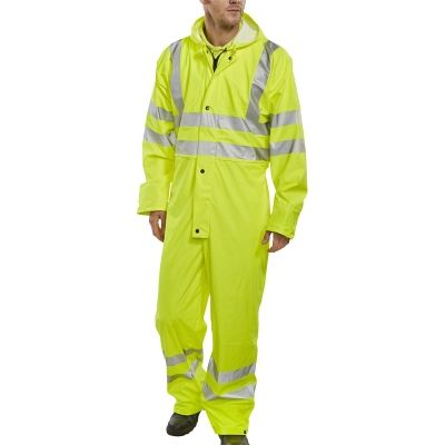 Flexi PU Waterproof Coverall - Hi Vis Yellow