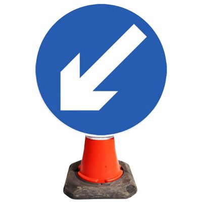Directional Arrow Left Cone Sign