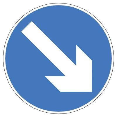Blue Directional Arrow Mini Quick Fit Sign
