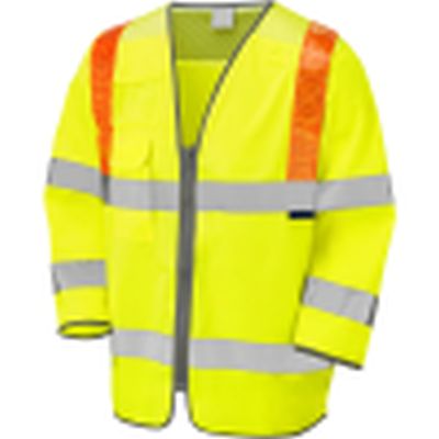 Hi Vis 3/4 Jerkin with Red Braces - Yellow