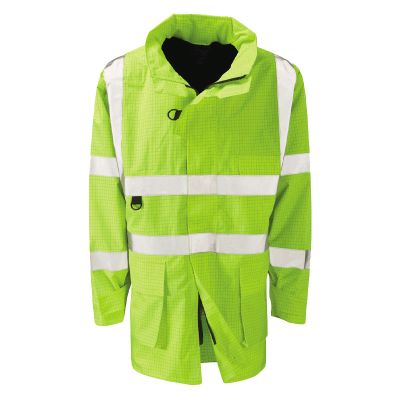 FR Anti-Static Hi Vis Waterproof Contractors Jacket - Yellow