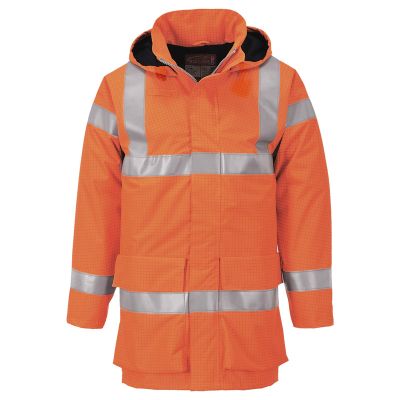 FR Anti-Static Hi Vis Waterproof Contractors Jacket RIS-3279 - Orange