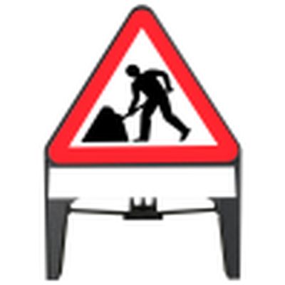 Men at Work Q-Sign with Blank Supplementary Plate 750mm