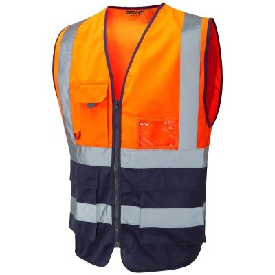 Hi Vis Executive Waistcoat - Orange/Navy