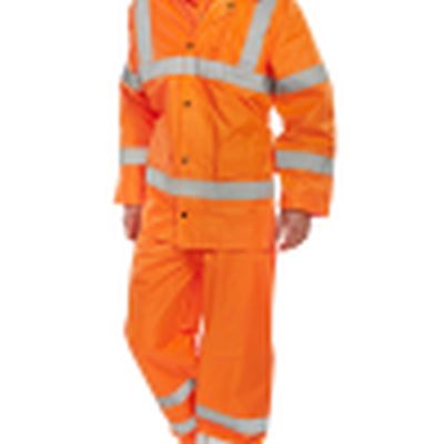 Hi Vis Lightweight 2-Part Waterproof Coverall - Orange