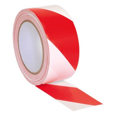 Red/White Self-Adhesive Hazard Warning Tape 50mm x 33m