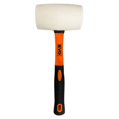 EVO TOOL 32oz Fibreglass Handle White Head Rubber Mallet