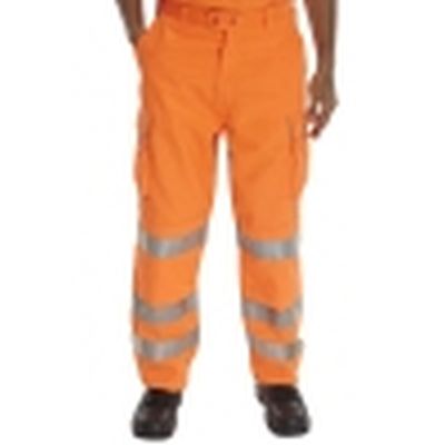 Hi Vis RIS Polycotton Work Trousers - Orange
