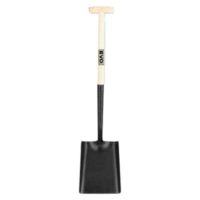 EVO TOOL Wooden T-Handle Square Mouth Shovel