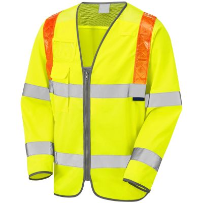 Hi Vis Jerkin with Red Braces - Yellow