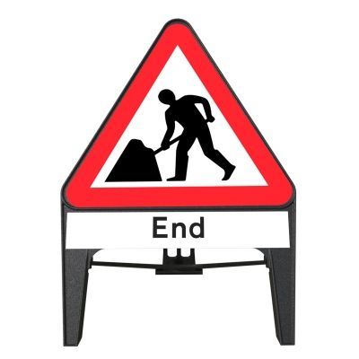 Men At Work Q-Sign with End Supplementary Plate