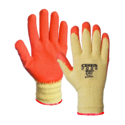 Latex Grip Orange Safety Gloves - Small / Size 7