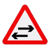 Jazz Triangle Sign Plate 300mm Centres - Two Way Traffic Horizontal - 750mm