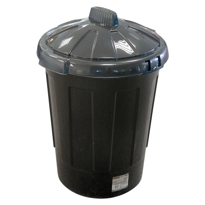 Plastic Black Dustbin with Lid - 80 Litre