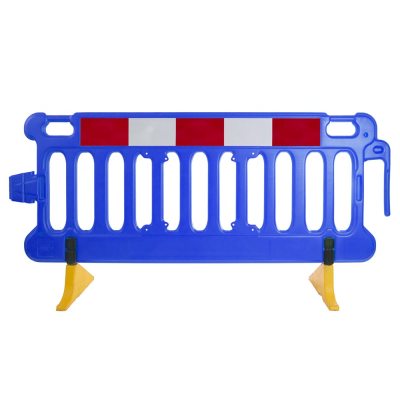 Highway Barrier with Yellow Anti-Trip Feet - Blue - 2 Metres