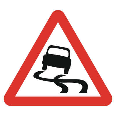 Jazz Triangle Sign Plate 300mm Centres - Slippery Road - 750mm