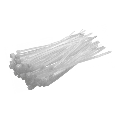 Ties Cable WHITE 200mm (Pk 100) 2.5mm