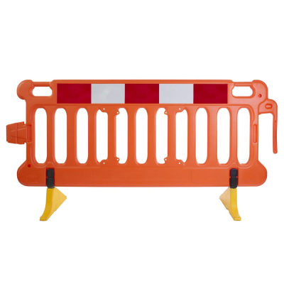 Highway Barrier with Yellow Anti-Trip Feet - Orange - 2 Metres