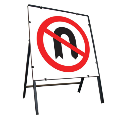Jazz Square Sign Complete Clipped - No U Turn - 750mm