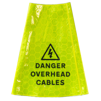 Danger Overhead Cables Yellow Cone Sleeve - 750mm