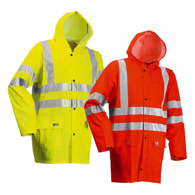 Lyngsoe FR-LR55 FR AS Waterproof Hi-Vis Rain Jacket - Yellow / S