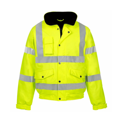 Super-Dri Waterproof Hi-Vis Yellow PU Bomber Jacket - S