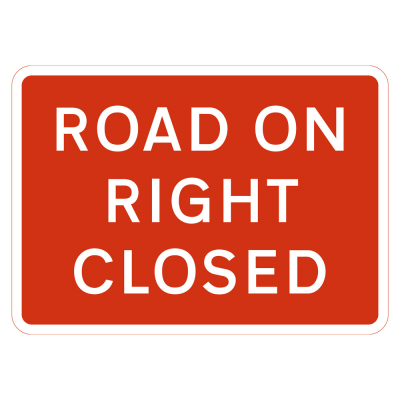 Jazz Sign Plate 300mm Centres - Road On Right Closed - 1050 x 750mm