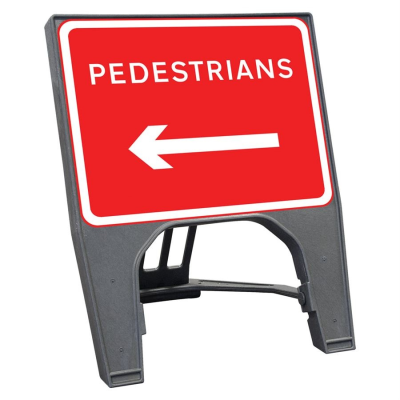 Q-Sign Complete - Pedestrians Arrow Left - 600 x 450mm