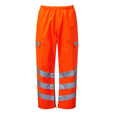 Pulsar PR503 Recycled Rail Waterproof Breathable Hi-Vis Orange Overtrousers - XS