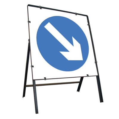 Jazz Square Sign Complete Clipped - Blue Arrow Right - 750mm