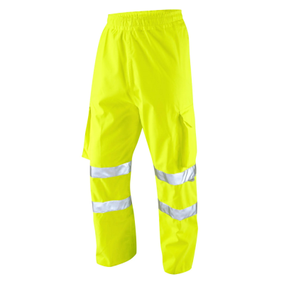Leo Instow 15K Waterproof Breathable Hi-Vis Yellow Cargo Overtrousers - 5XL