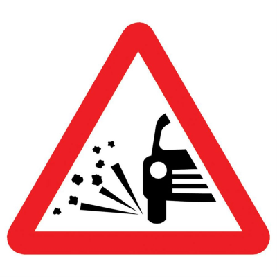 Jazz Triangle Sign Plate - Loose Chippings - 750 x 2mm
