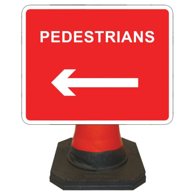 Hangman Sign Plate - Pedestrian Arrow Left - 600 x 450mm