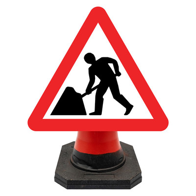 Hangman Triangle Triangle Sign Plate - Man at Work - 750mm