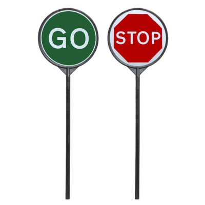 Stop / Go Sign with Plastic Pole - 600mm