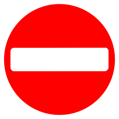Jazz Circle Sign Plate 300mm Centres - No Entry - 750mm