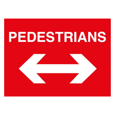 Jazz Sign Plate 300mm Centres - Pedestrians Arrow Reversible - 600 x 450mm