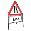 Jazz Triangle Sign Complete Clipped - Road Narrows O/Side & End Supp - 750mm