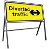 Jazz Sign Complete Riveted - Diverted Traffic Arrow Reversible - 1050 x 450mm