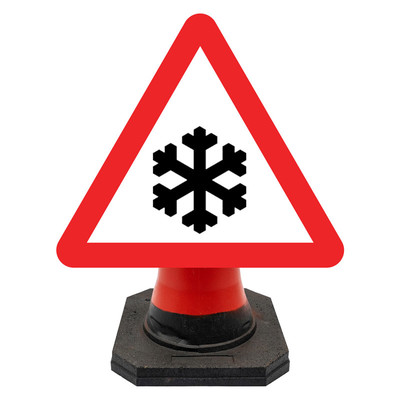 Hangman Triangle Sign Plate - Ice / Snow Symbol - 750mm