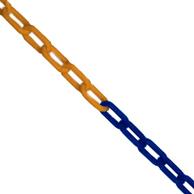 Plastic Chain - Blue and Orange - 8mm x 25 Metes