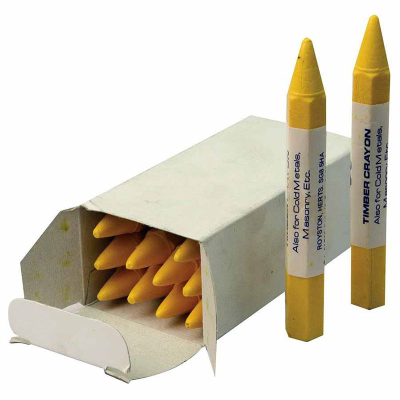 Yellow Timber Marking Crayons - Box of 12