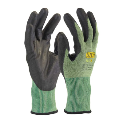 Jafco Eco JFG521 Black PU Palm Recycled Safety Gloves - Cut Level E - Small / Size 7
